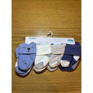 NWT Carter's Just One You Socks, 8-Pack, White and Blue - 0-3M